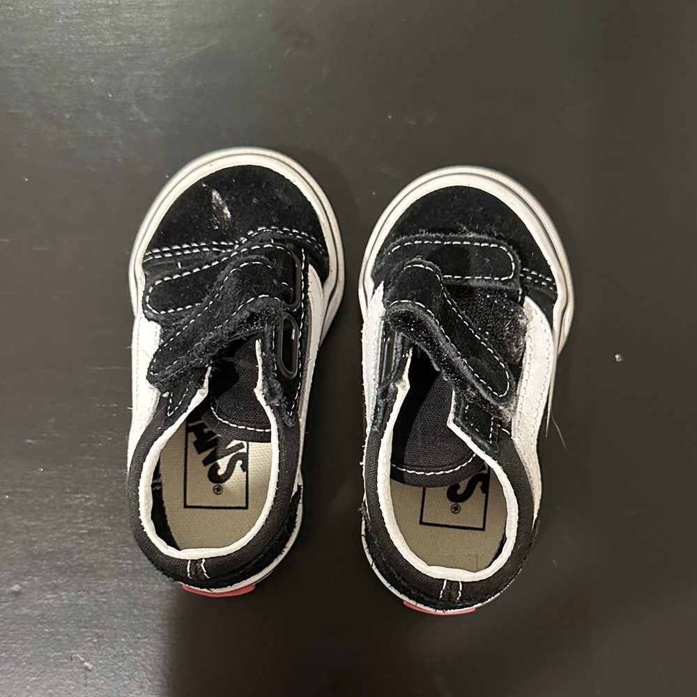 Vans Kids Classic Black and White Sneakers